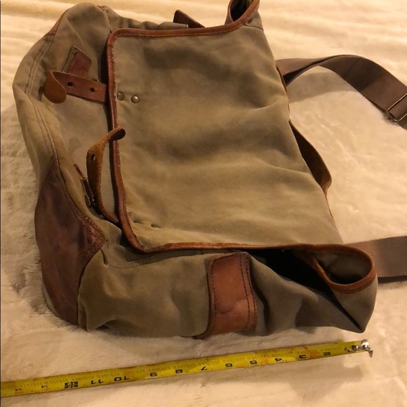 J Crew messenger canvas bag w leather details - Picture 12 of 14